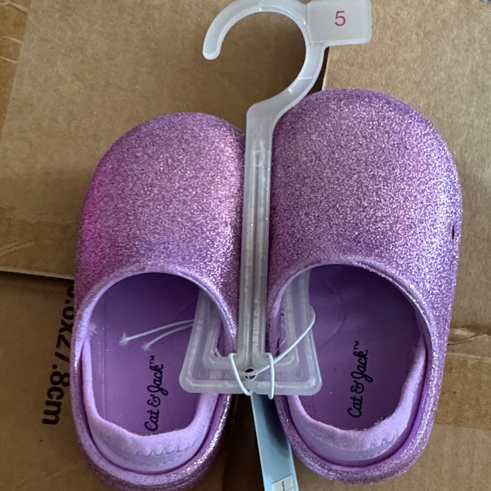 Cat & Jack Purple Glitter Baby Ballet Flats